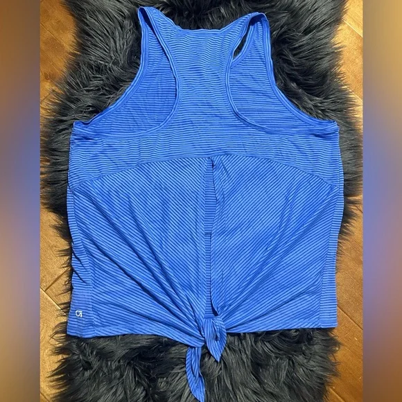 GapFit Tank Top Tie Back Blue Striped Women's Tank Top Size XL - Picture 4 of 7